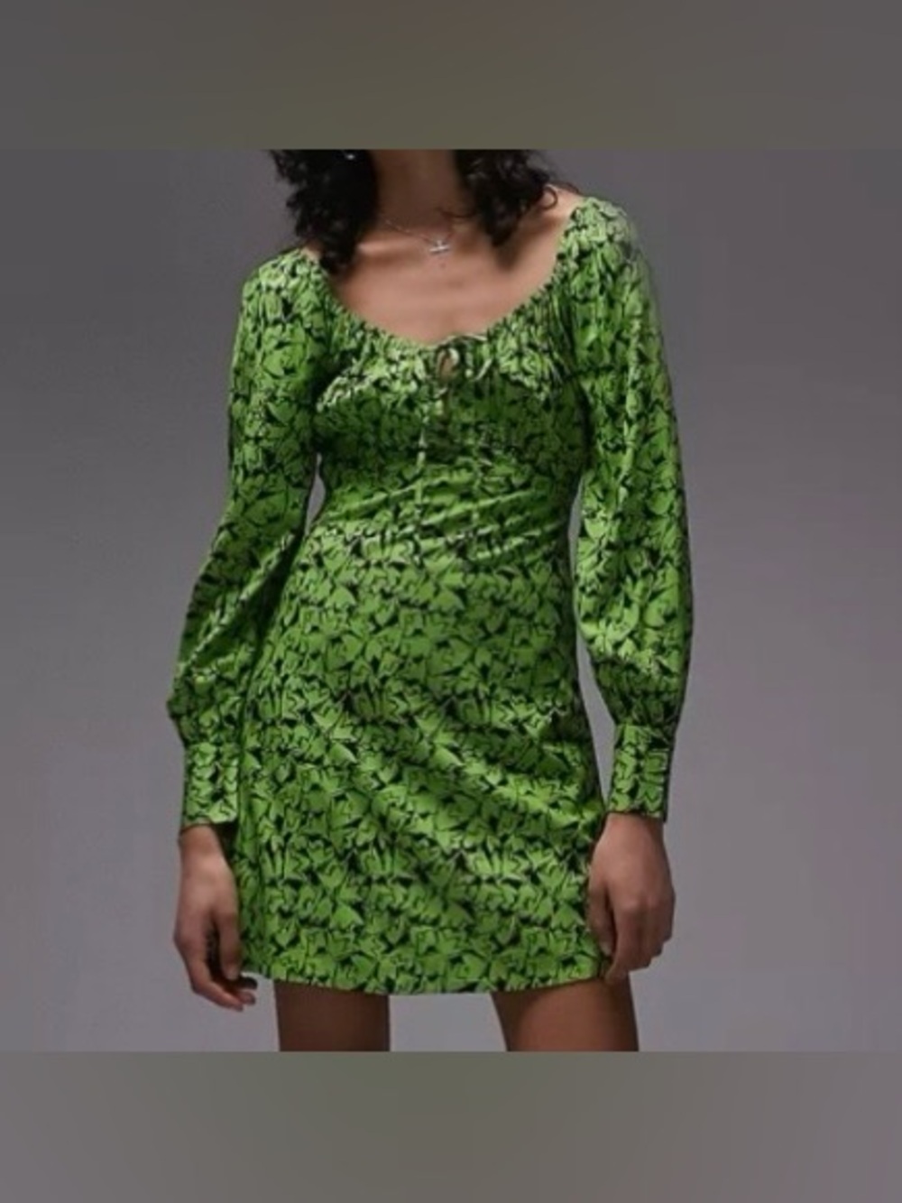 NWT TopShop Cottagecore Mini Long Sleeve Tea Dress Size 10